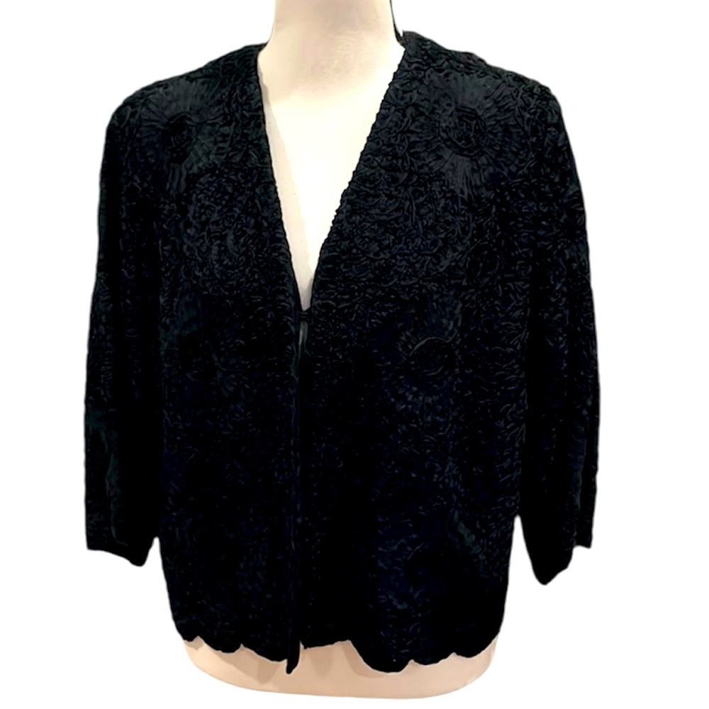 Vintage Black Ribbon Jacket Large
